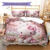 Hello Kitty Cute Pattern Bedding,Quilt Set Quilt Cover Pillowcase Home Birthday Gift(1 * Duvet Cover + 2 * Pillowcase, Without Core)