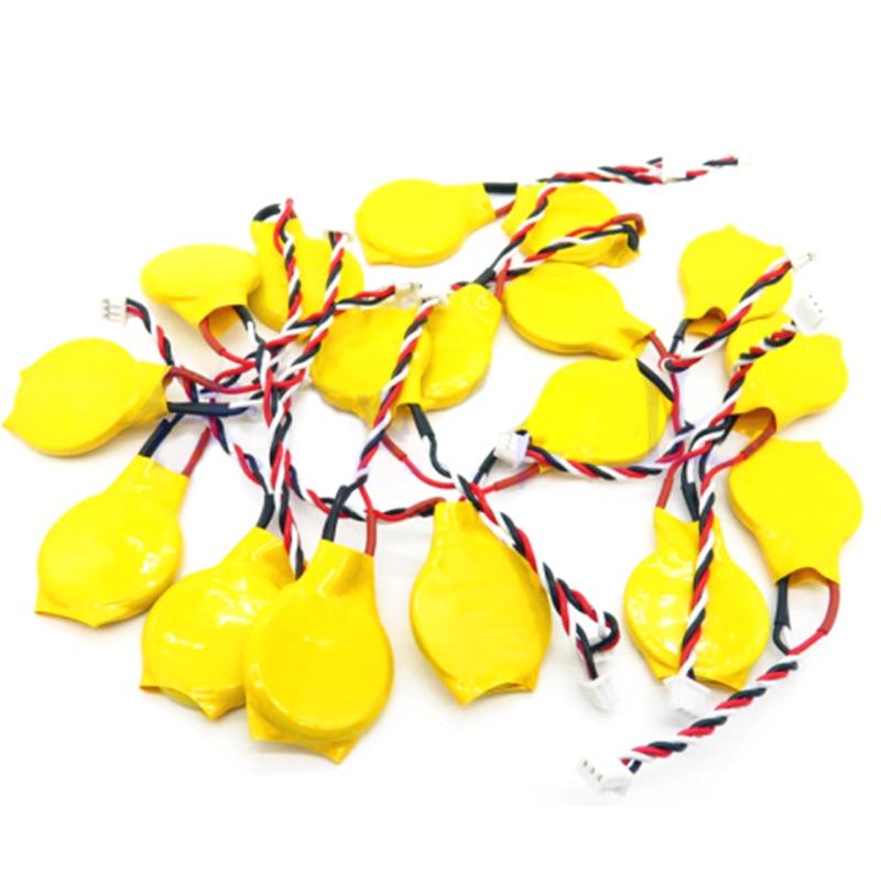 10pcs/ Notebook BIOS CMOS battery -laptop battery CR2032 with 3 Wires 3Pin motherboard battery with wire 3V With adhesiv
