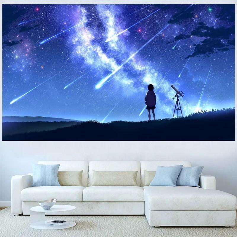 Tapestry Sunset in a 2D world with clouds 75x100 чёрный