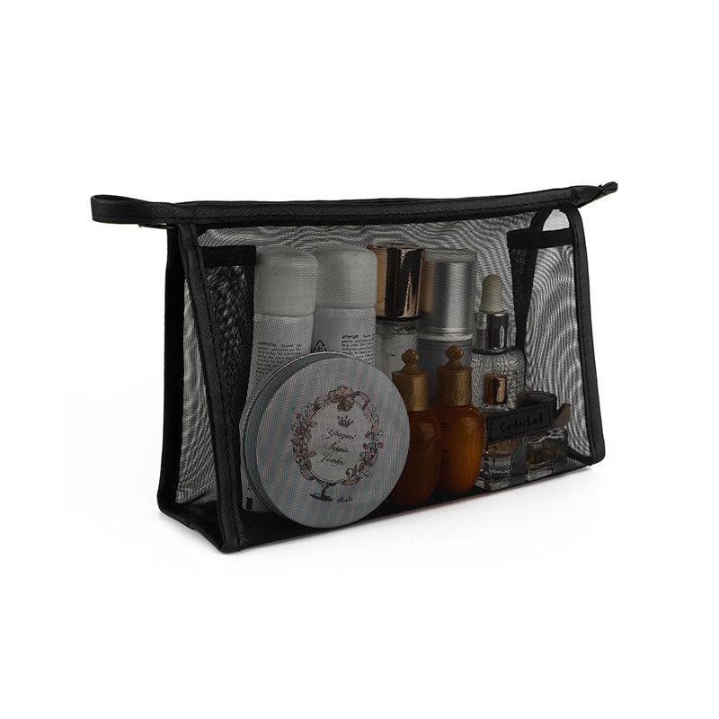 

Дорожная сумка для кистей для макияжа Портативная и простая сумка для хранения макияжа Сетчатый дизайн Большая вместимость Портативный косметический чехол большой вместимости