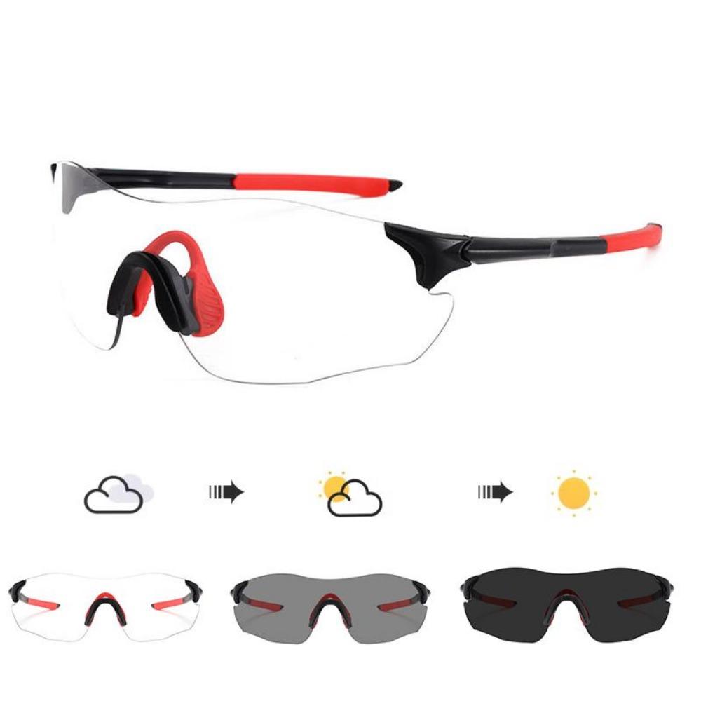 Photochromic Sports Sunglasses Lightweight Rimless Wraparound Unisex Cycling Driving Goggles UV Protection Outdoor Fashion Eyewe