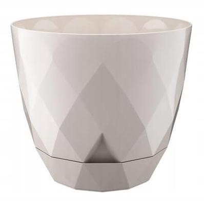 Beige Plastic Cover 195x22cm Flowerpot with Universal Saucer