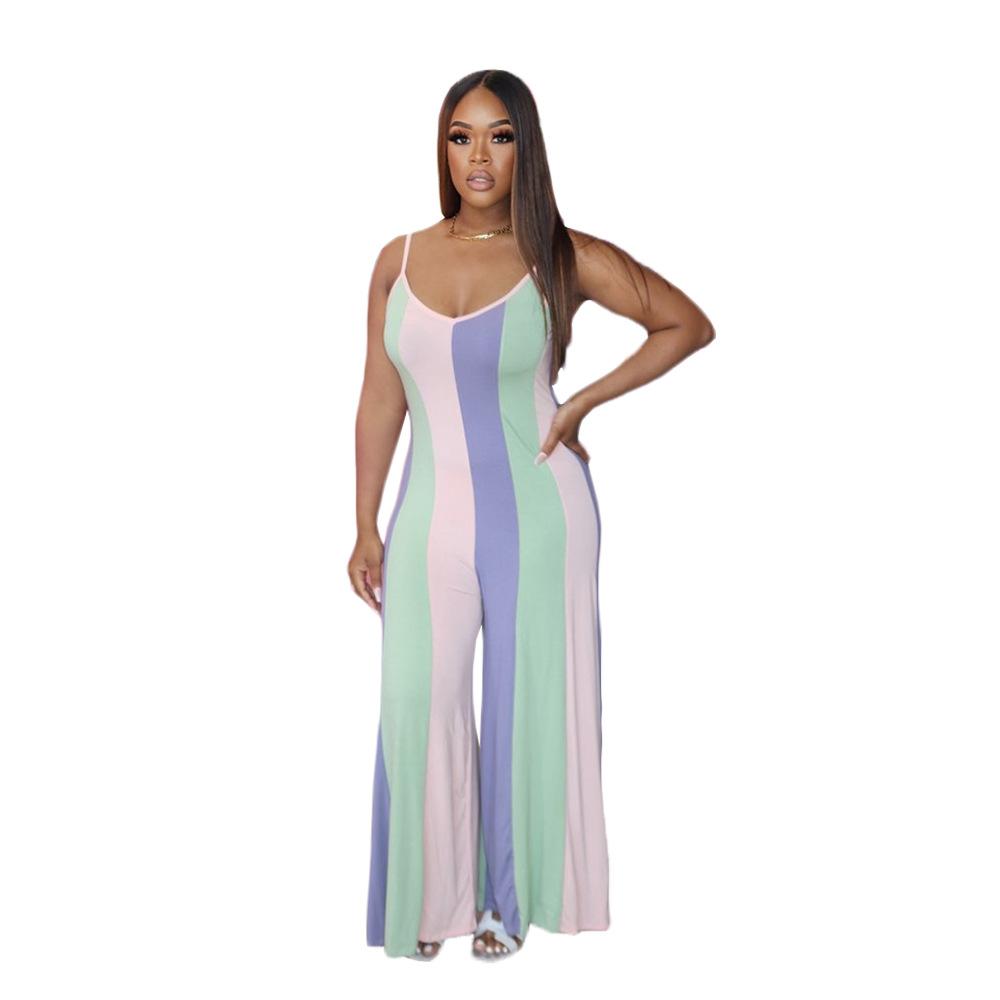 European and American Jumpsuits Summer New Multi-color Printed Casual Pants