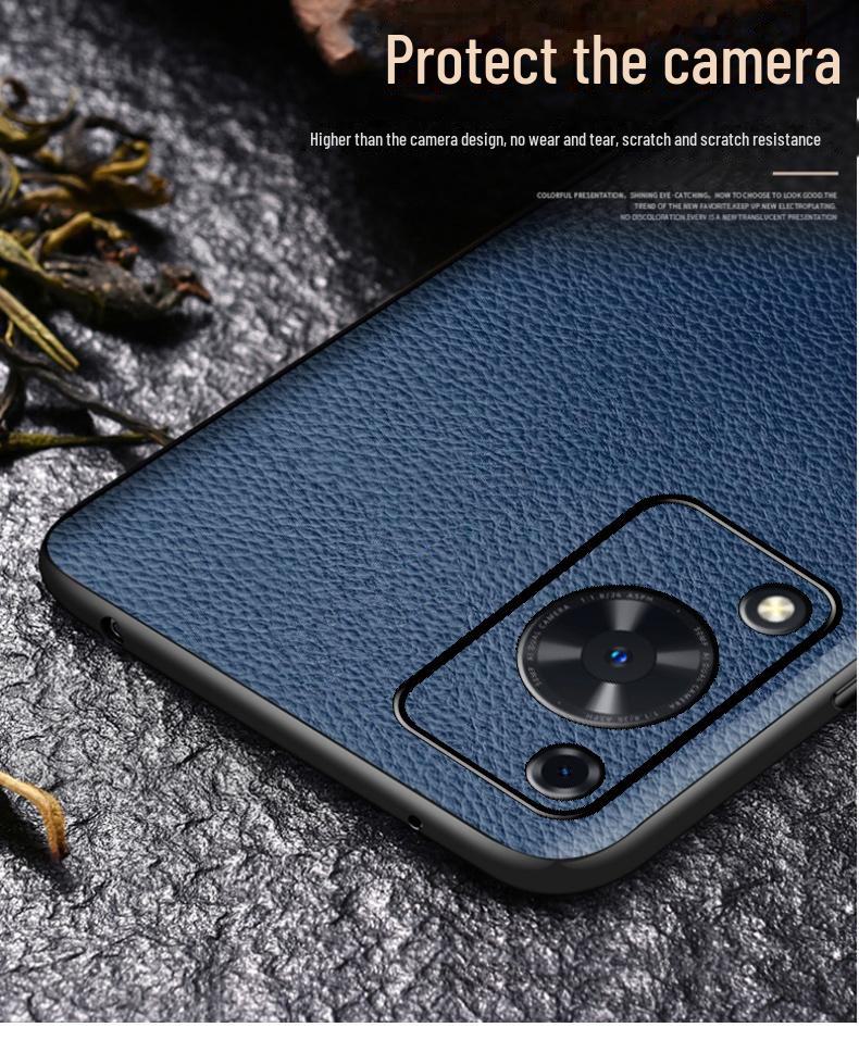 Genuine Leather Cowhide Litchi Pattern Case for Huawei Enjoy 70/70Pro - Premium All-Inclusive Protective Cover