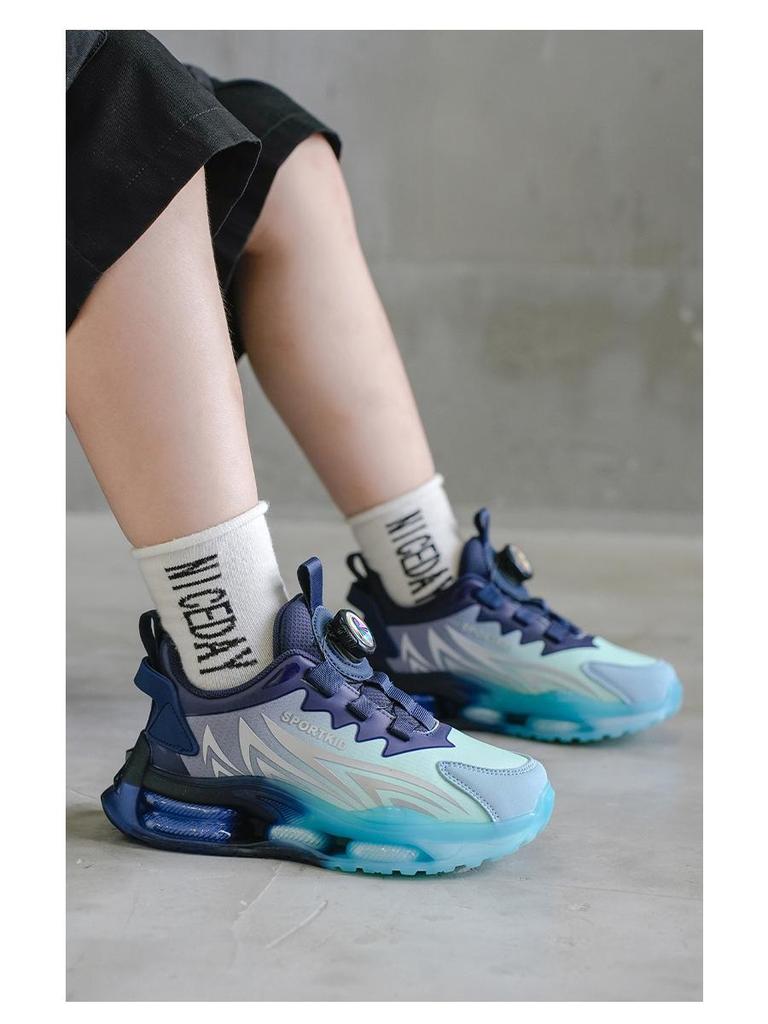 Scarpe da Corsa Antiscivolo in Pelle Autunnali/Invernali 2025 per Bambini con Fibbia Rotante - Ideali per Bambini di Taglia Media e Grande