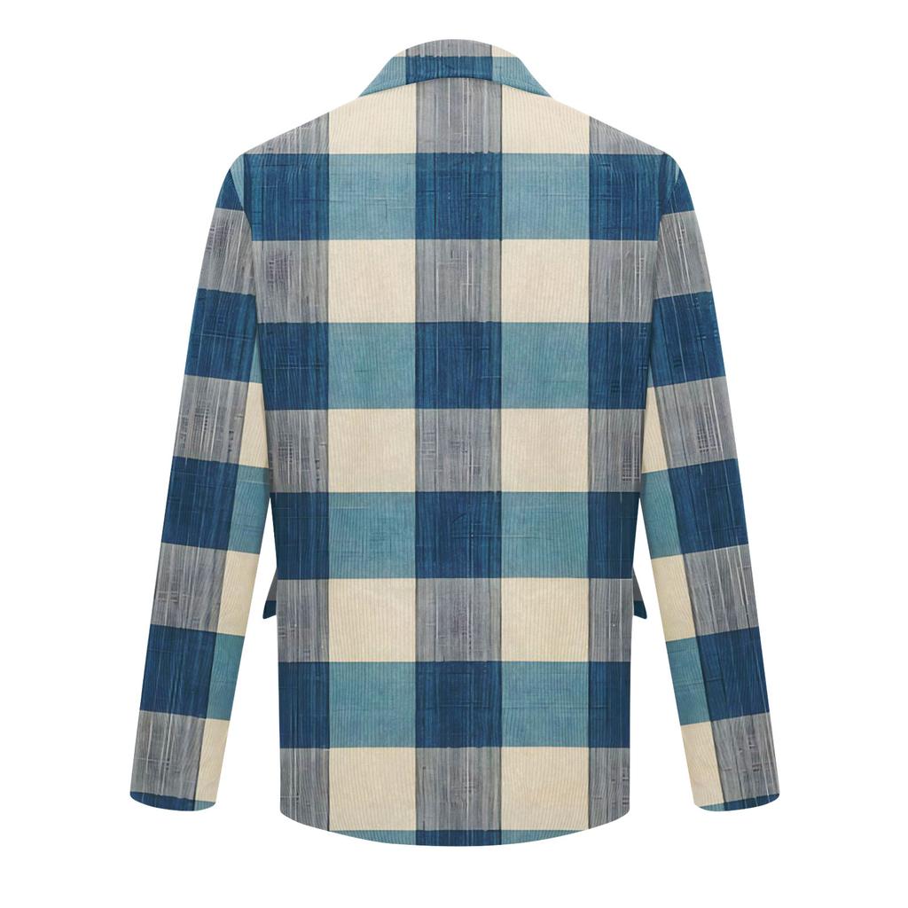 Herren Bedruckter Cord Warmes Taschen-Sakko Strickjacke Herren Freizeitanzug