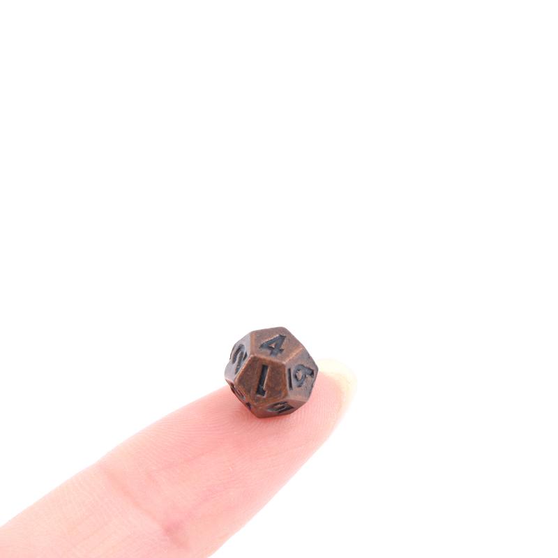 7Pcs/Set Metal Mini Archaized Board Game Dice Set Polyhedral Table Game Dice Role-Playing Dice For Role Playing Games