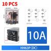 10 PCS Small Intermediate Relay AC Electromagnetic Relay with Base Switch HH52P HH53P HH54P HH62P HH63P HH64P