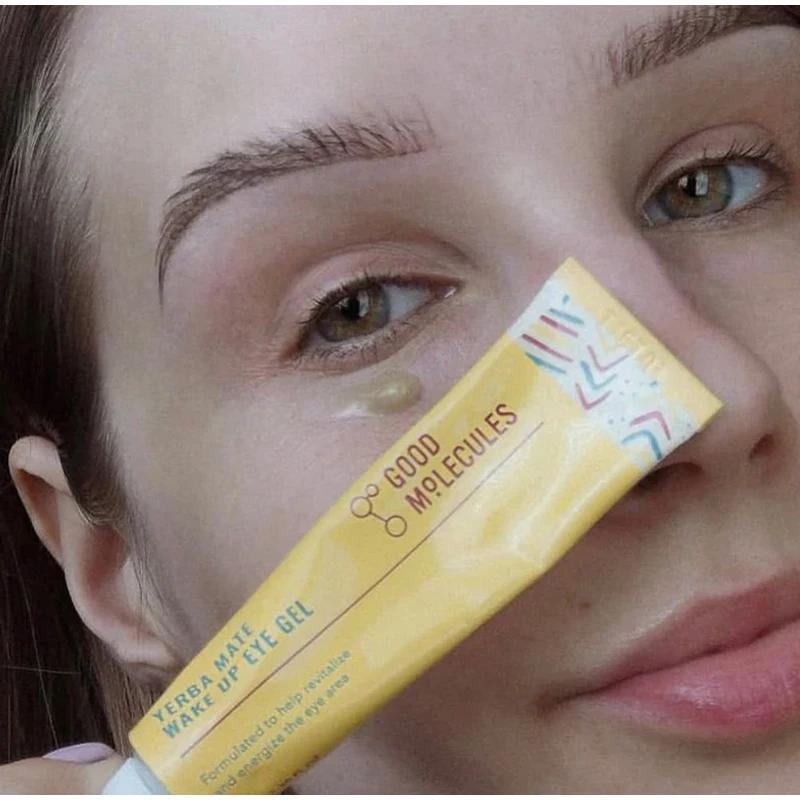 Gel para Ojos, Ingredientes Naturales, con Cafeína Ácido Hialurónico, Fórmula Revitalizante para Todos los Tonos de Piel Beige Claro, Hinchazón, Ojeras, Cuidado para Debajo de los Ojos