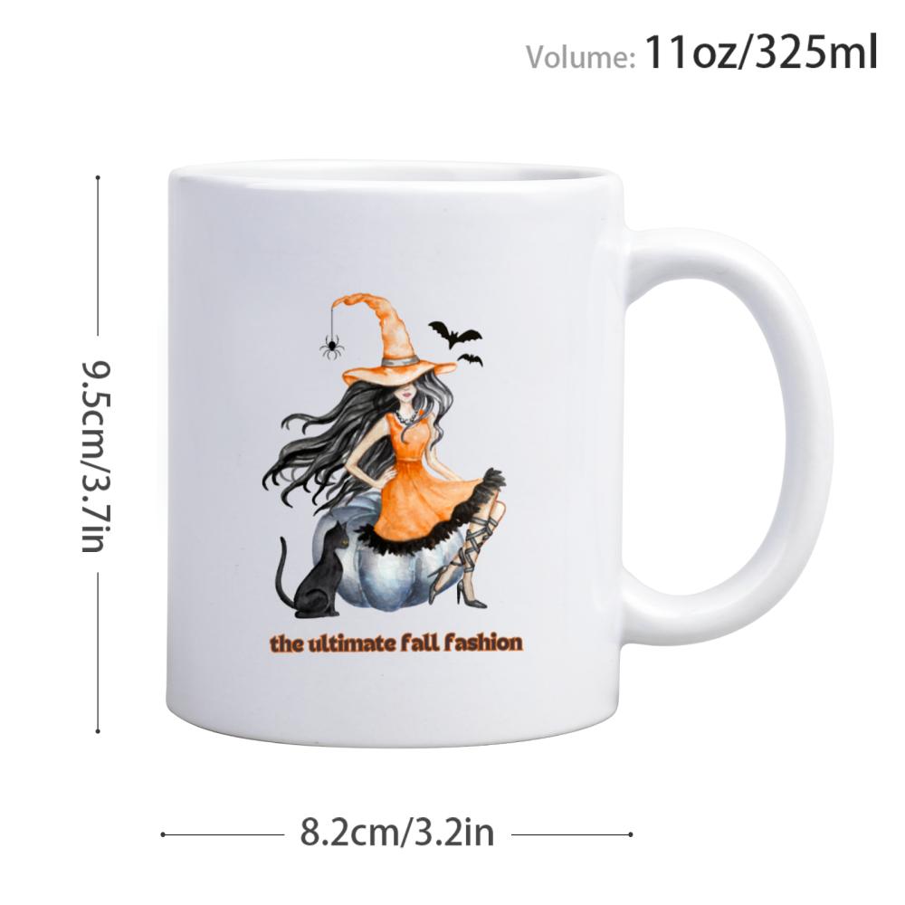 2 pcs 3A grade 11 oz witch skeleton interesting ceramic coffee mug for room Halloween decoration Birthday Christmas Holiday gift