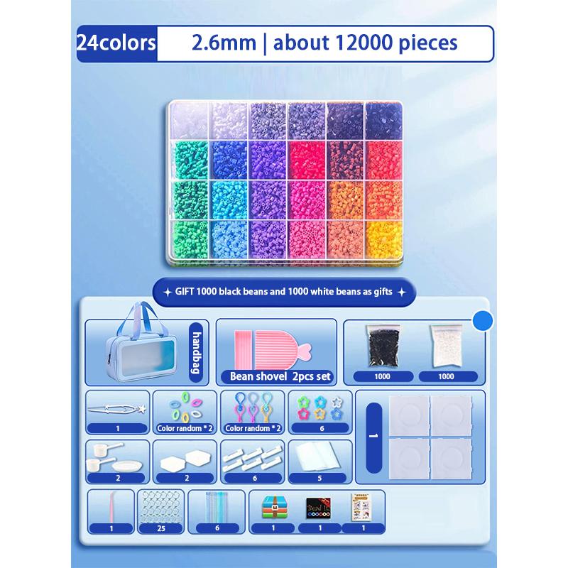 24/48 Colors Pindou Set High-quality Fusion Bean 2.6mm Pindou Diy Props Christmas Holiday Gifts Desktop Ornament