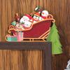 Christmas Door Frame Decoration Santa Claus Wooden Christmas Decorations Happy New Year 2025 Door Frame Trim Wood Xmas Decor
