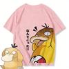 Harajuku Y2K Anime Psyduck Back Print Summer Short Sleeve T Shirt Unisex Adult Kids Casual Outfit For Summer Daily Wear