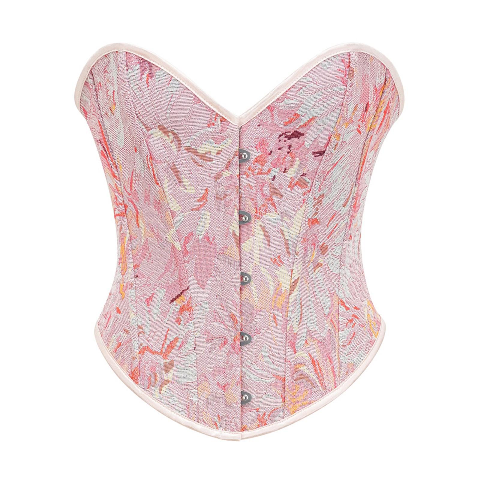 

Корсет Новый ретро-топ-труба Маленький жилет Fishbone Корсет Верхняя одежда XS розовый