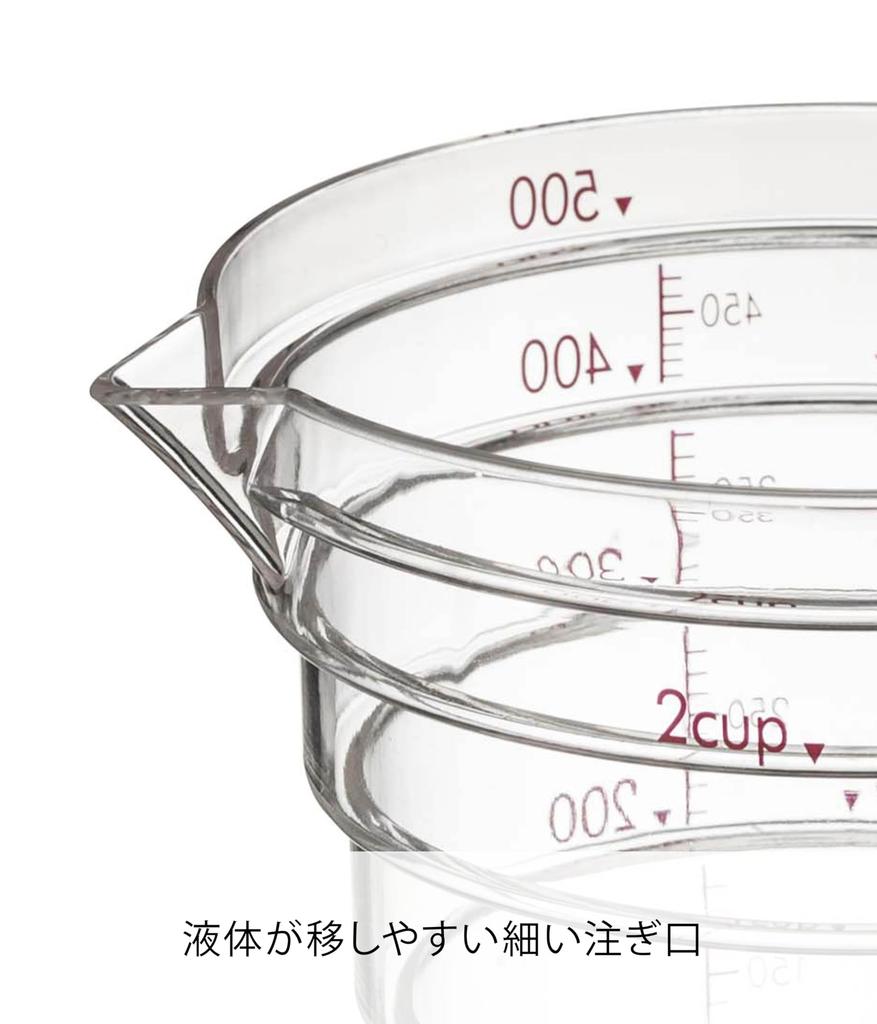 Yamazaki Industries Microwave Safe Gradual Measuring Cup 500ML Clear 2700