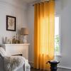 Jingga Semi-Blackout Yellow Geometric Tassel Rod Pocket Curtain
