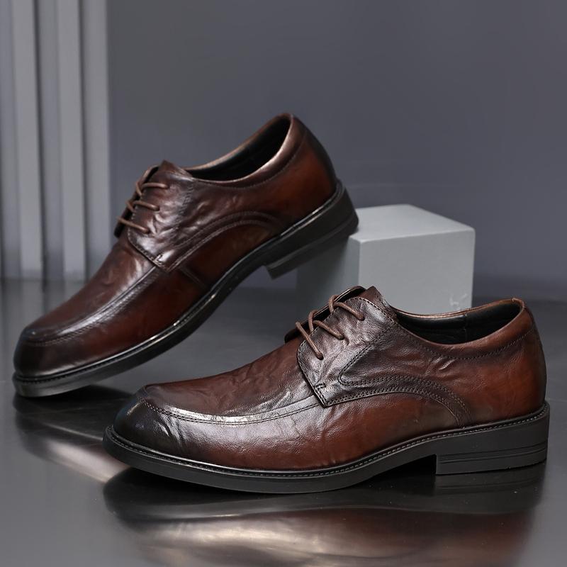 Fashion Golden Sapling Brand Men Formal Social Shoes Genuine Leather Wedding Party Lace Up Oxfords Footwear Male British Loafers Casual