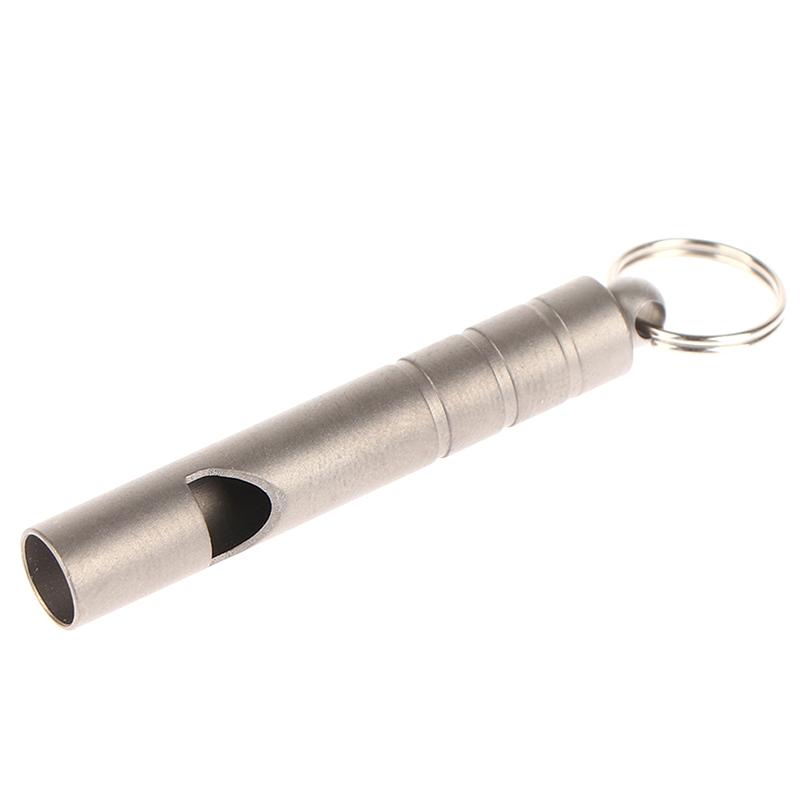 

Pure Titanium Single-Barrel Whistle With Cord Outdoor Portable Emergency Survival Camping Hiking Exploring Camping Whistle 1