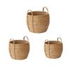 Lightweight DurableRattan Grass Woven Floor Vase Pot Flower Basket Rack for Balconies HomesOffice Living Room Decoration