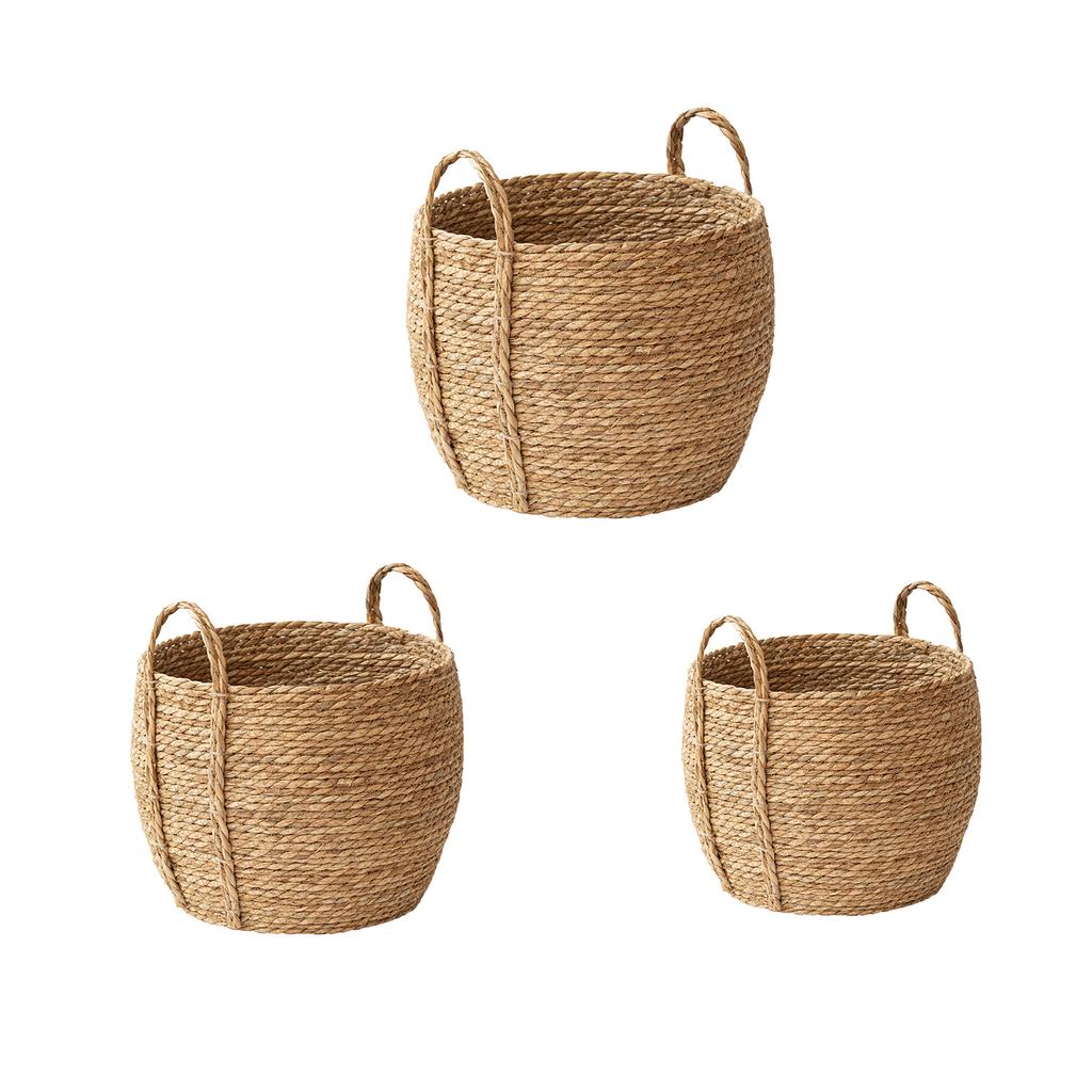 Lightweight DurableRattan Grass Woven Floor Vase Pot Flower Basket Rack for Balconies HomesOffice Living Room Decoration