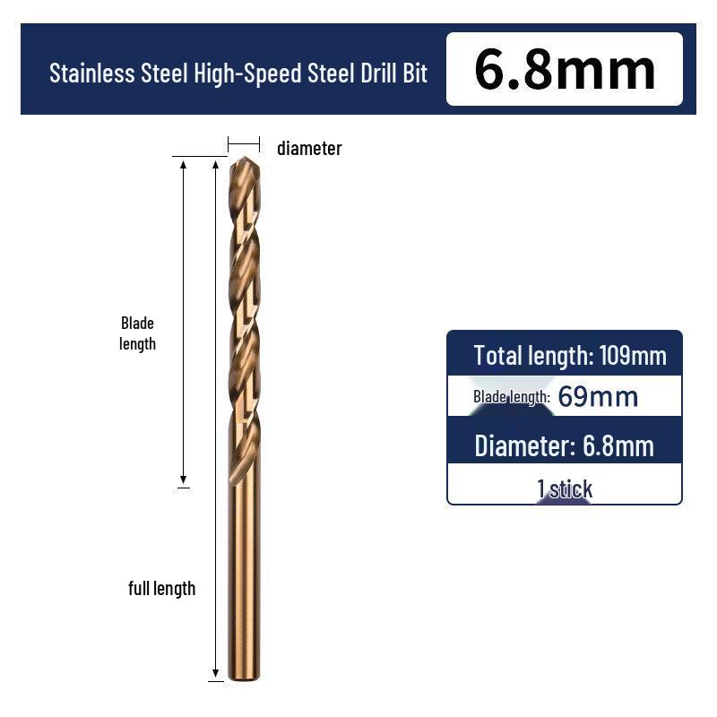 Cobalt Twist Drill Bit for High-Hardness 304 Stainless Steel and Metal