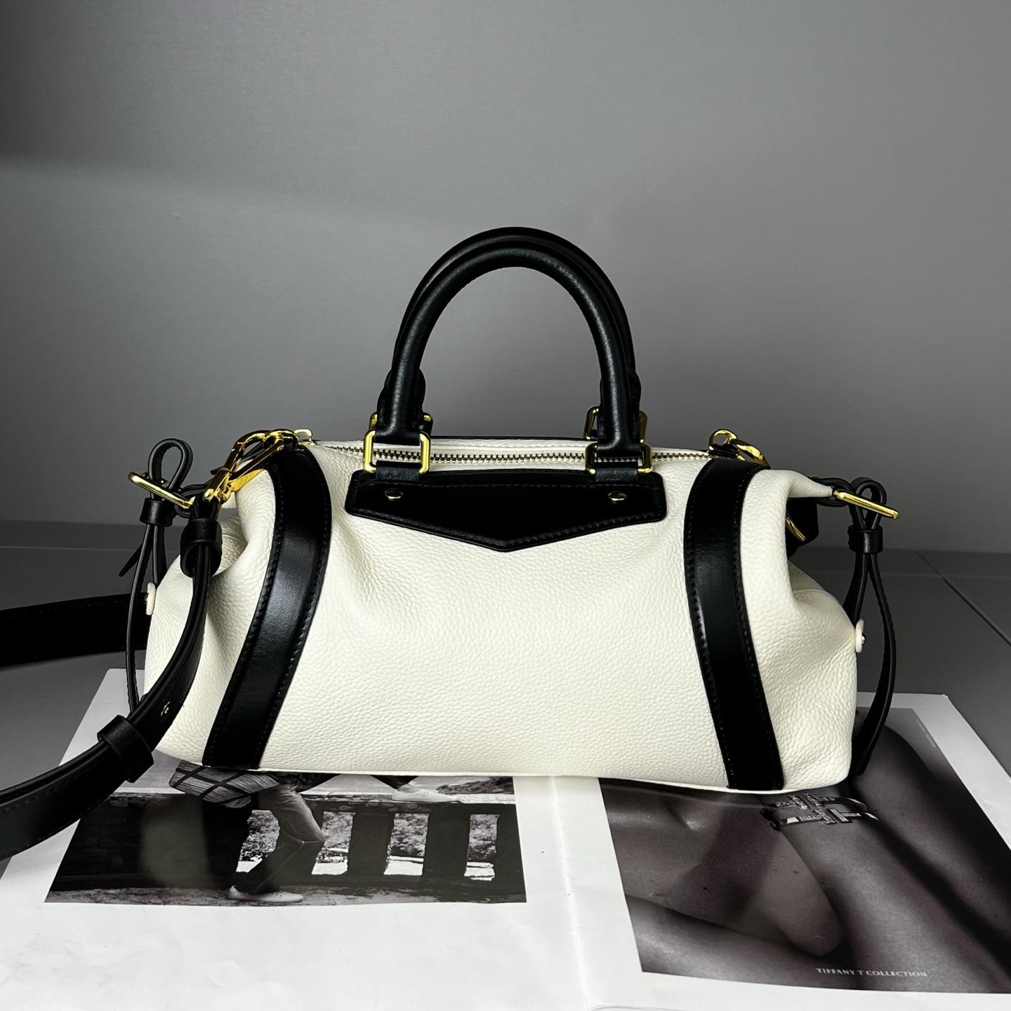 

Сумка для мотоцикла Ys Base Camp Explorer, из коровьей кожи высшего слоя, с окрашенной строчкой, сумка-тоут, большая вместимость, модная одноплечевая сумка кроссбоди 24x10x10cm белый