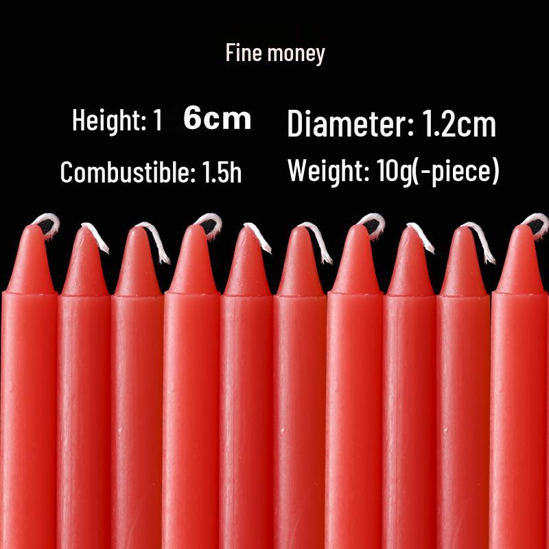 Red & White Smokeless Odorless Emergency Candles - Burn-Resistant, Cotton-Wick Disaster Prevention Lighting
