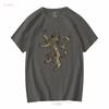 House Lannister T Shirt Thrones Dragon Symbol Distressed 3213 vintage Washed Slightly Top For Everyday Wear Breathable Unisex