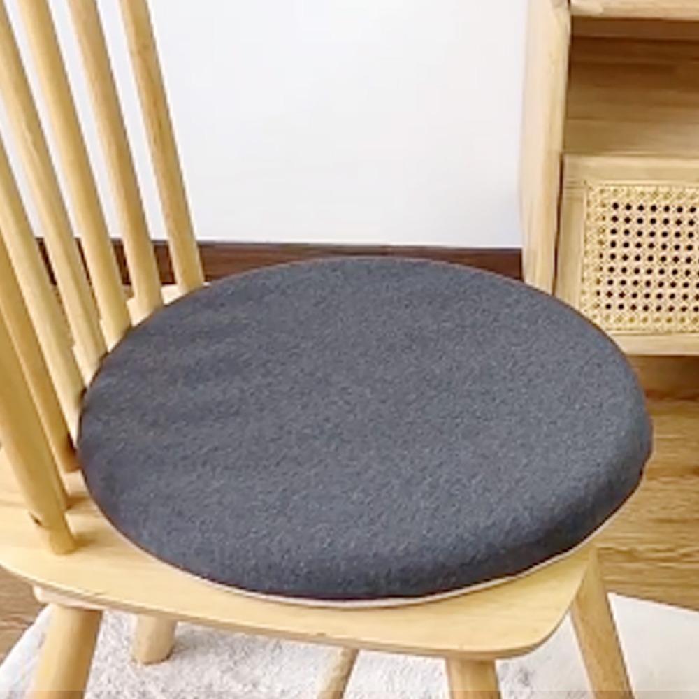 Memory Foam, Cotton Fabric, Anti Slip Fabric Round Memory Foam Chair Cushion Grey 30*30*3cm