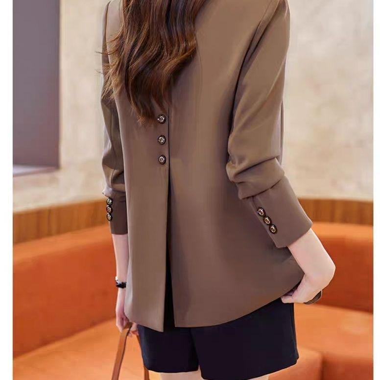 2024 Women's High-End Loose-Fit Split Suit Jacket for Spring & Autumn - Elegant and Casual Design