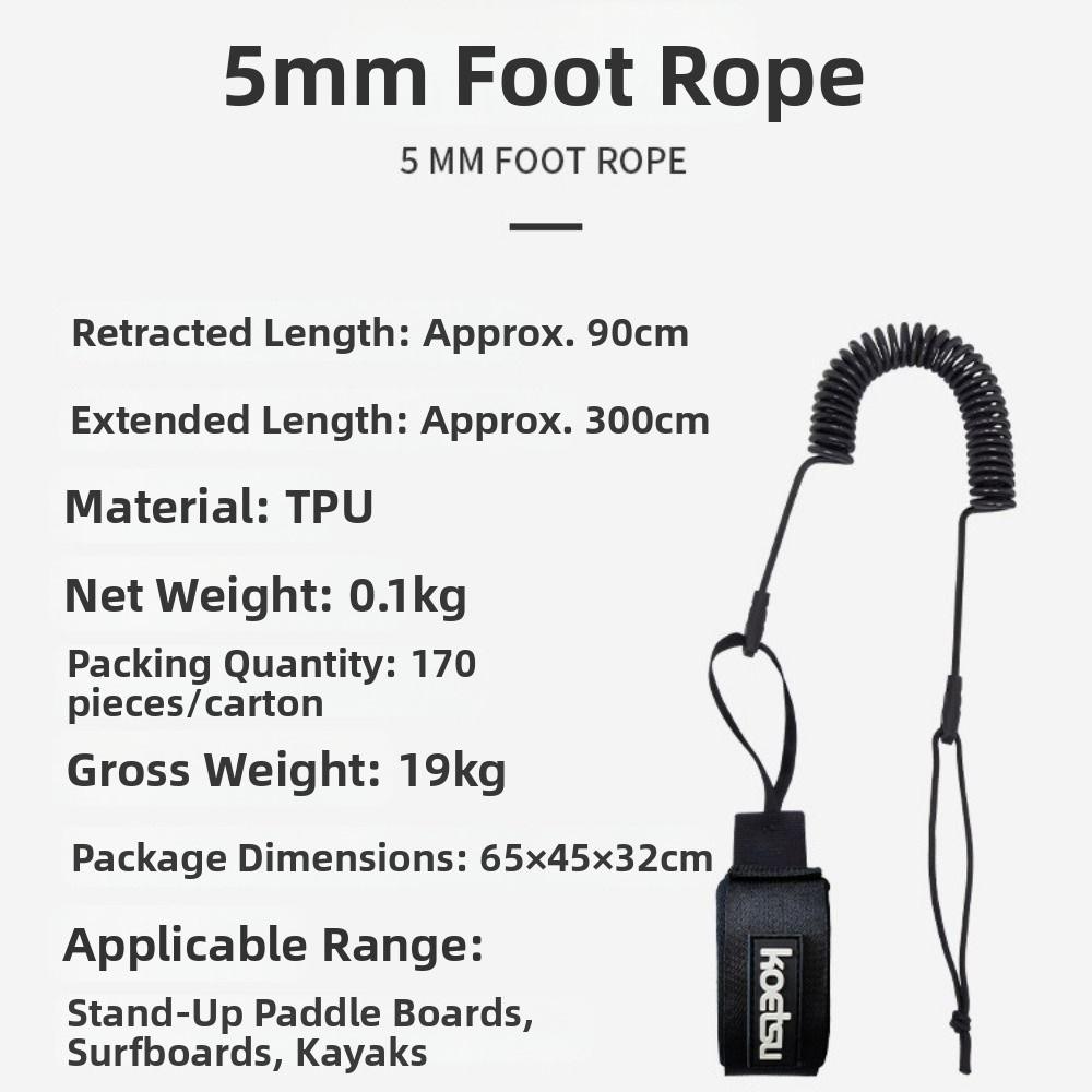 5mm/7mm Elastic Sup Board Foot Leg Rope Multicolors Surfing Safety Hand Rope