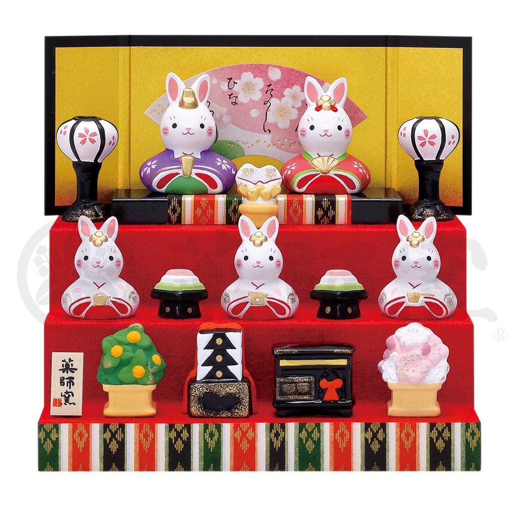 

Colorful rabbit dolls 4cm for 4cm for Hinamatsuri (three-tiered decoration) [Height men, women]