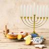 Portacandele Menorah Hanukkah Classico Tradizionale Portacandele in Metallo Ebraico Candelabro Multi-Braccia Dorato Decorazione
