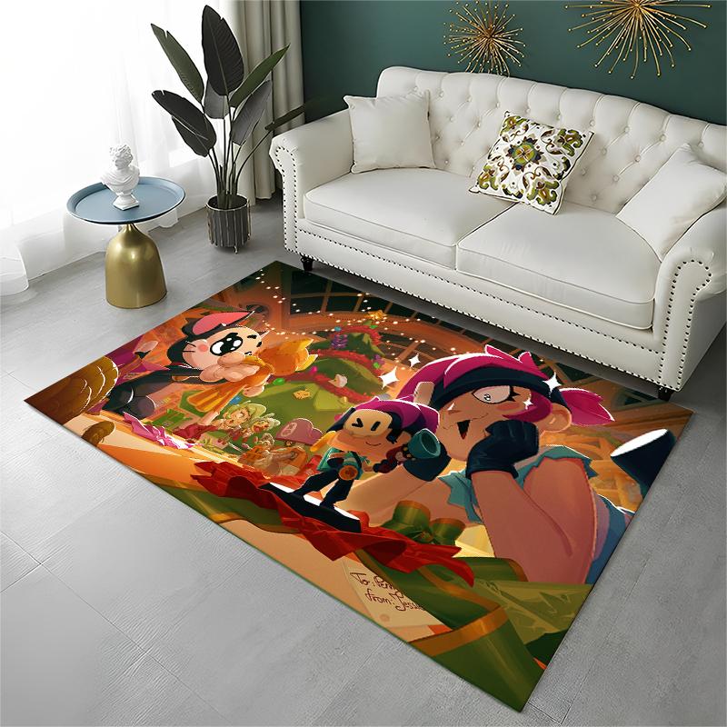 Cartoon B-Brawl Game Non-Slip Area Rug for Living Room,Bedroom,Playroom,Soft Carpet Floor Mat Home Decor Rug Kids Room Gift