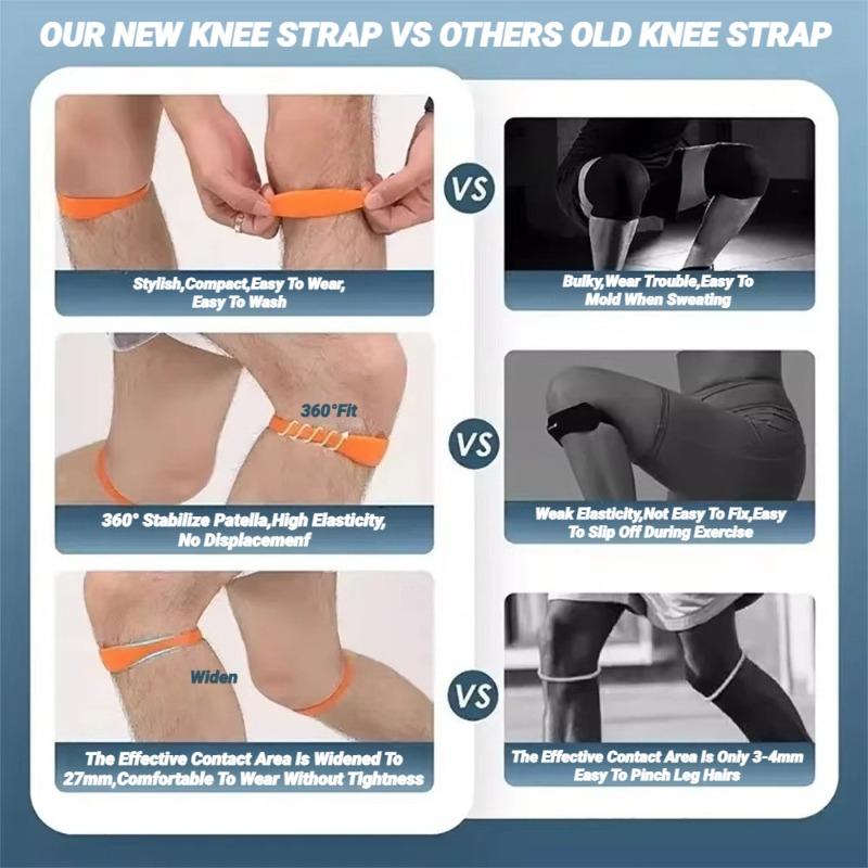 2Pcs Silicone Patella Tendon Knee Straps Support Care Strap Fixed Protection Flexible Sports Band Patellar Strape Brace Shock