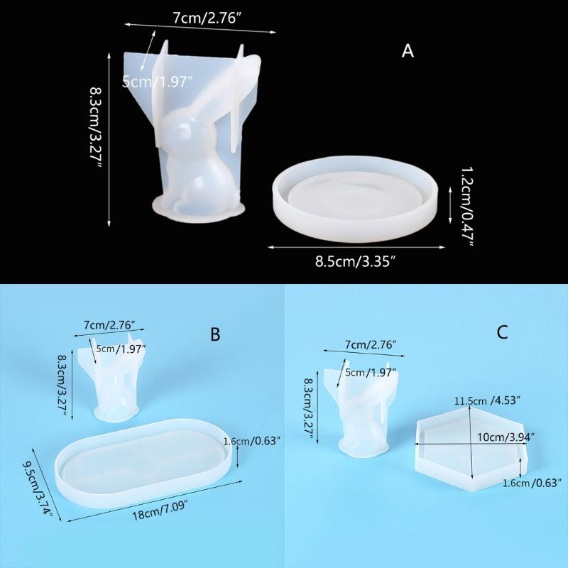 Cute Rabbit Ring Holder Silicone Molds Bunny Jewel-Display Organizer-Resin Casting-Moulds DIY Engagement Gift for Women