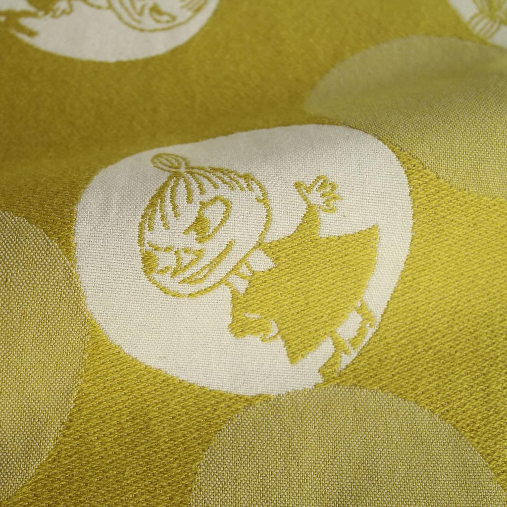 Quarter Report (MOOMIN) Moomin Zabuton Cushion Cover, Bubble Dot My, Mustard, Approximately 55 x 59 cm, Meisen Size, Jacquard Weave, Made in Japan