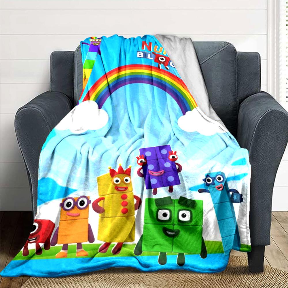 Coperta in Flanella Stampata Numberblocks Alta Qualità Calda Confortevole Coperta per Tutte le Stagioni Perfetta per Regali Decorazione Casa