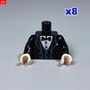 Ungiftig 8 Stück Moc Steine Torso Anzug 4cm Figur Teil Arme Hände Kochkleidung Bausteine Spielzeug Für Kinder Weihnachten Geschenke