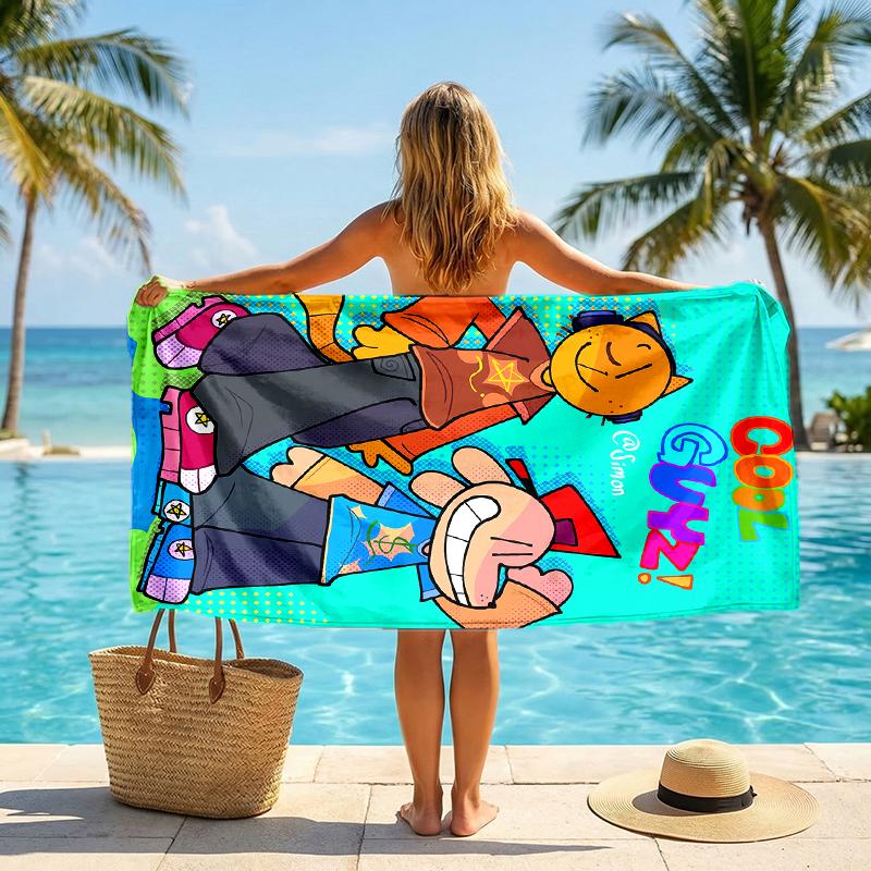 Dog Man Fashion Beach Towel: Ideal for Summer Adventures Soft, absorbent and quick drying suitable for swimming and bathing