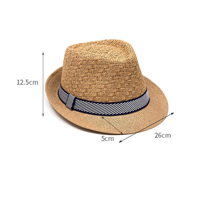 Summer Breathable Straw Hat Middle-Aged and Elderly Small Bowler Hat Outdoor Sun Hat Jazz Hat