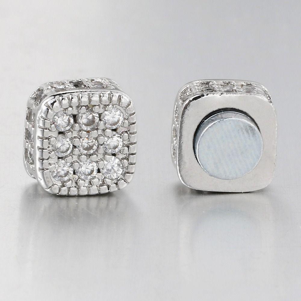 Hip Hop Ear Clip Stainless Steel Magnet Earrings New Fake Piercing  Jewelry Accessories