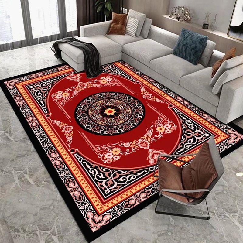 European Style Home Decoration Luxury Carpet for Living Room Floral Pattern Sofa Table Mat Antiskid Home Entrance Rug Easy Clean