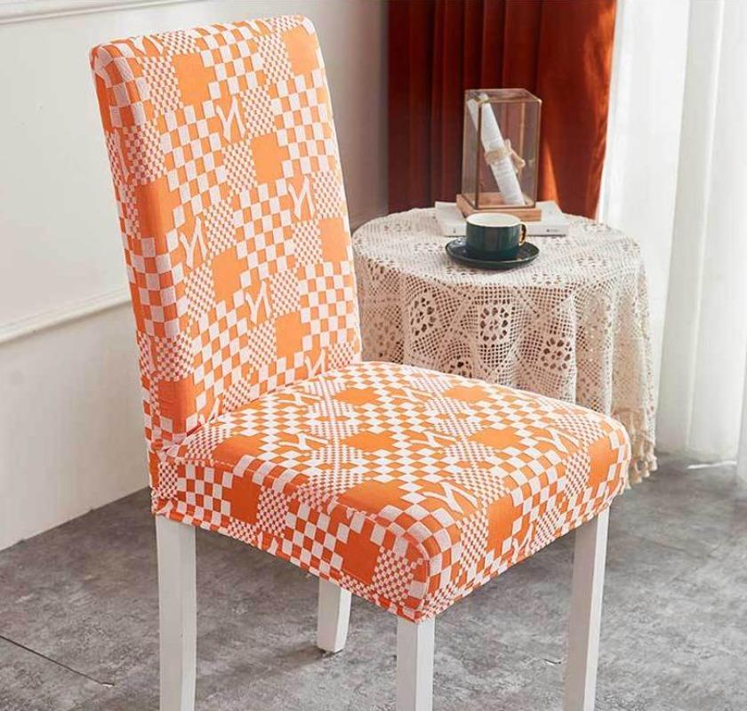 Thickened Elastic Chair Cover Plaid Pattern Breathable Non-Slip Decorative Seat Cover Universal Living Dining Room Chair Cover