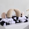 Autumn Winter Women Cow Headband Spa Makeup Adjustable Elastic Head Band Washing Face Spa Makeup Hair Band
