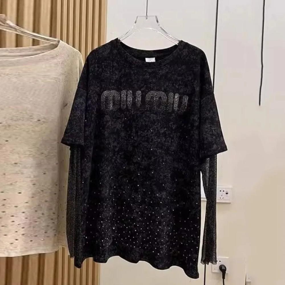 

Женский пуловер с длинным рукавом, свободного кроя, с круглым вырезом, повседневная футболка с 3D-принтом XXL чёрный