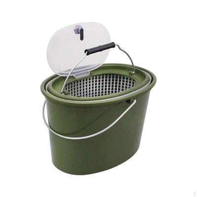 Dual Baits Storage Barrel Fish Box for Caught Breathable Gear Reusable Sturdy Handles