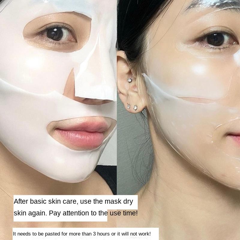 Bílá transparentní stahující křišťálová maska proti vráskám kolagenová hydratační vstřebatelný split