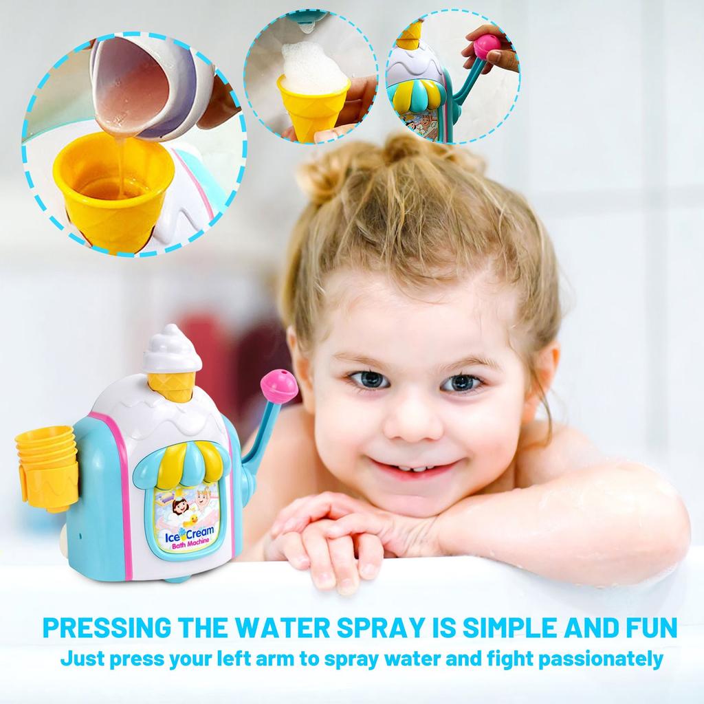 Bubble Bath Machine, Bath Toys For Toddlers, Ice Cream Machine Bubble Machine Bath Toys Bubble Cake Toy Set Water Bath Toys, Toys For Boys And Girls