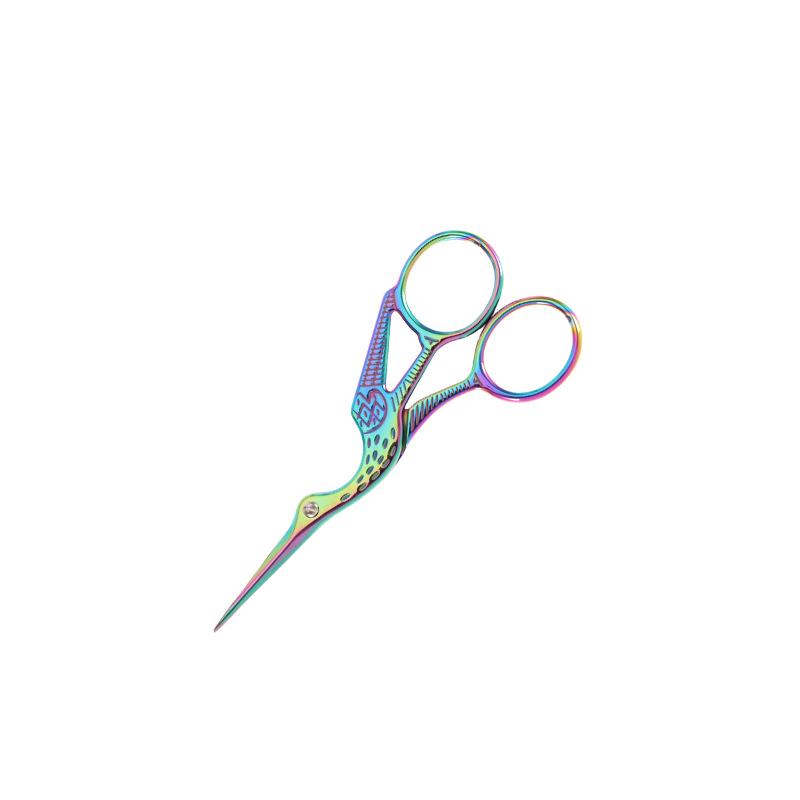 Crane-Shaped Stainless Steel Scissors for Retro Paper Cutting and Handmade Cross-Stitch